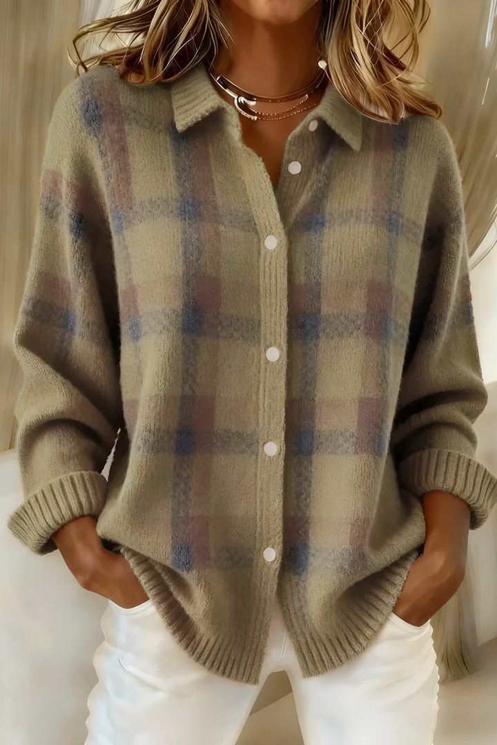 AUTUMN | PLAID KNIT CARDIGAN