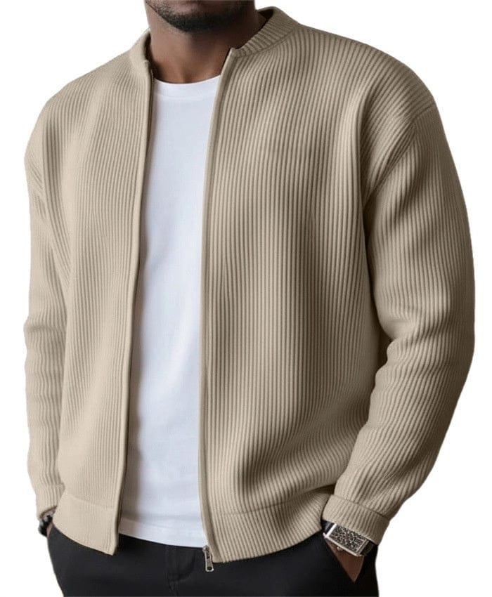 DONACCI | Ribbed Zip Cardigan