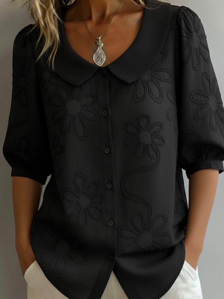Alyssa | Elegant Embroidered Floral Blouse