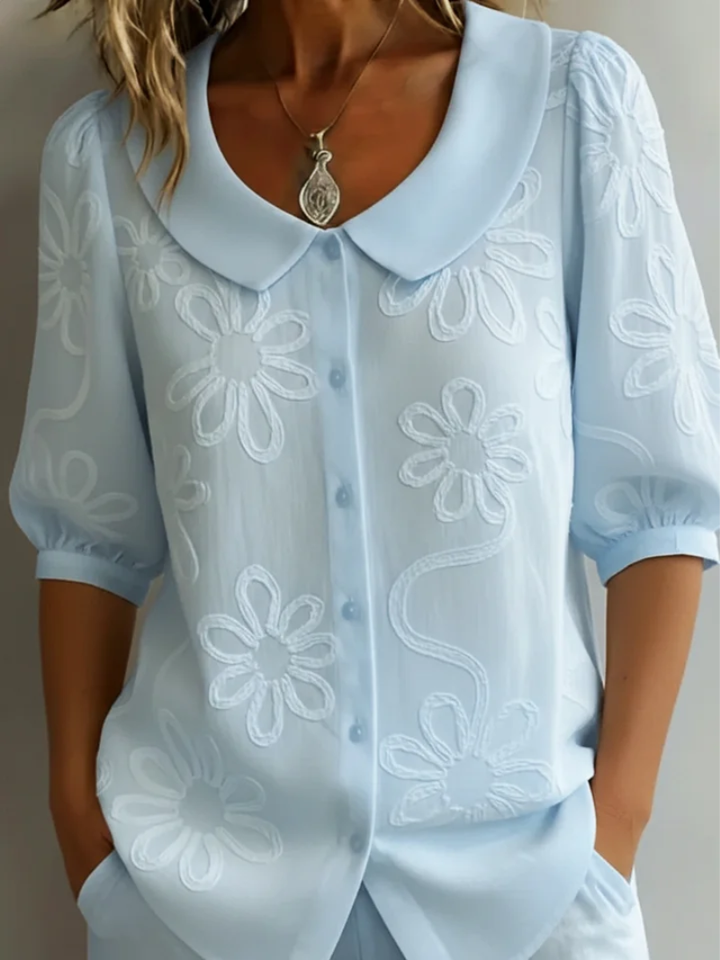 Alyssa | Elegant Embroidered Floral Blouse
