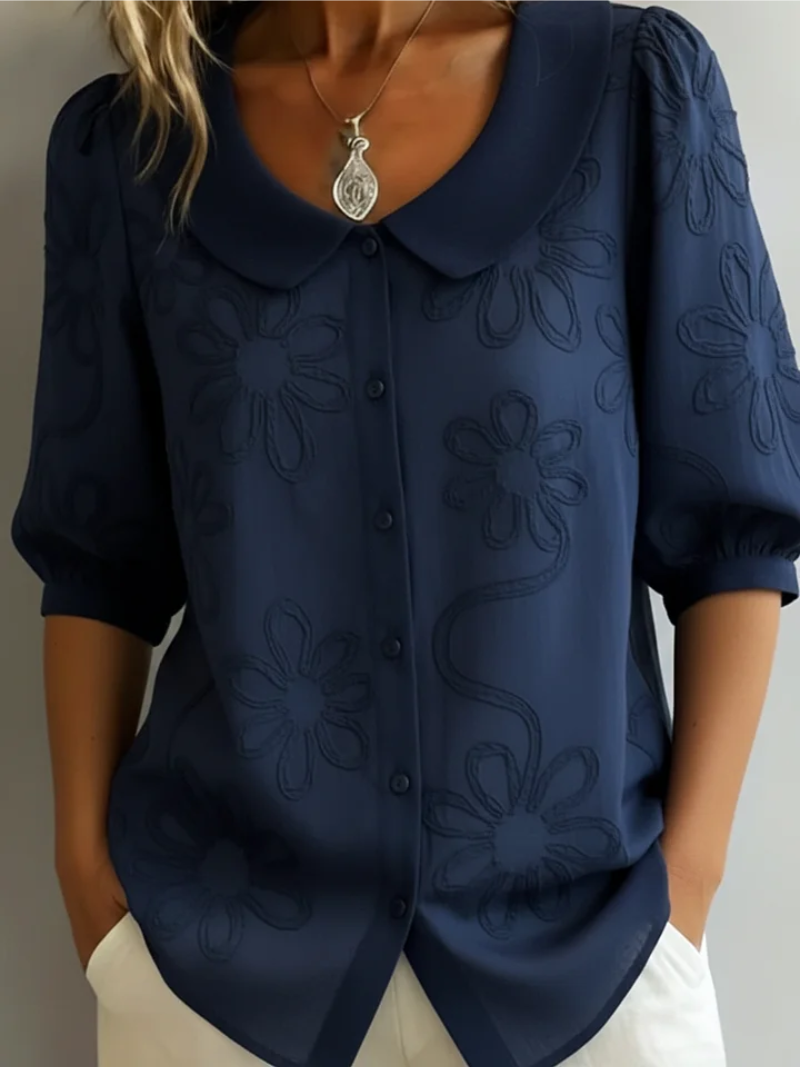 Alyssa | Elegant Embroidered Floral Blouse