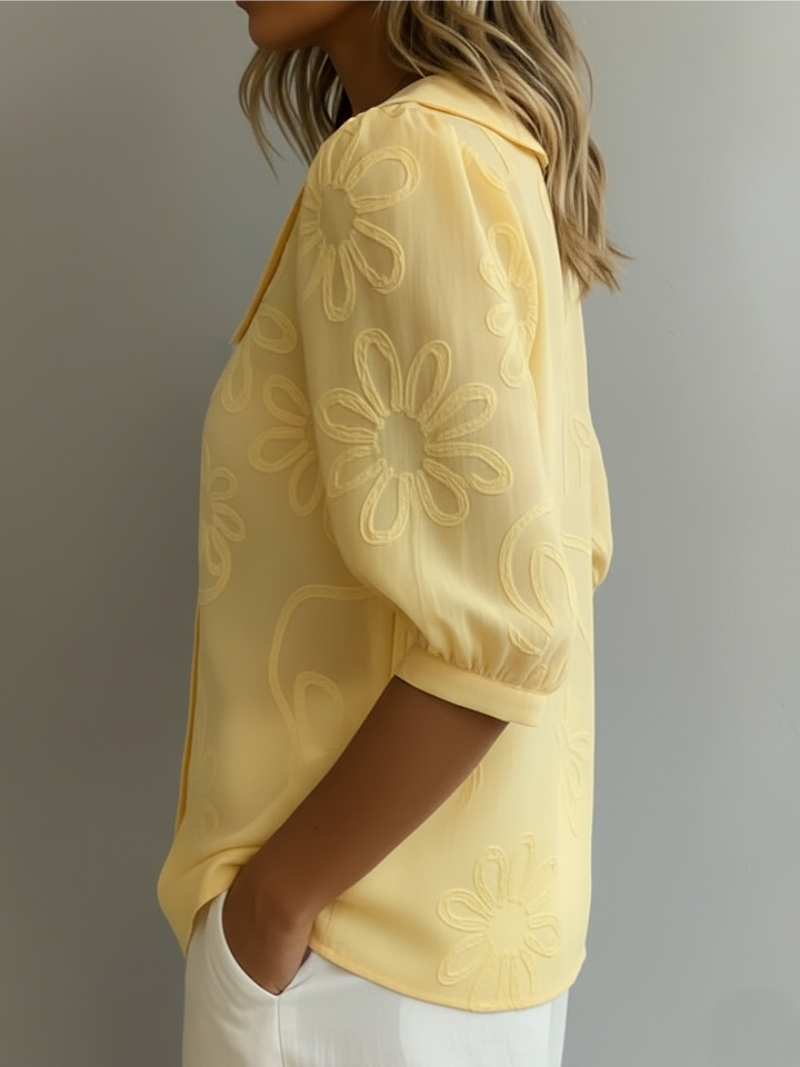 Alyssa | Elegant Embroidered Floral Blouse