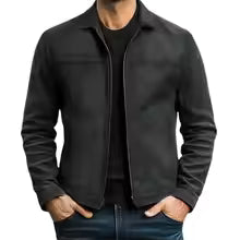 Vintage Stand Collar Jacket with Zip Pockets