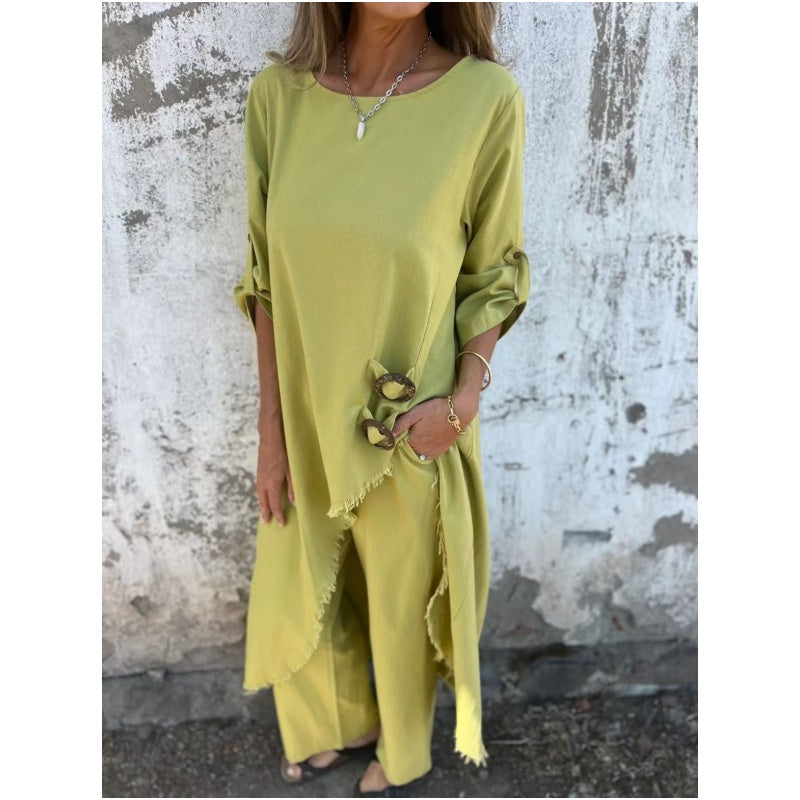 Quivelle™ Elegant Cotton and Linen 2-Piece Set